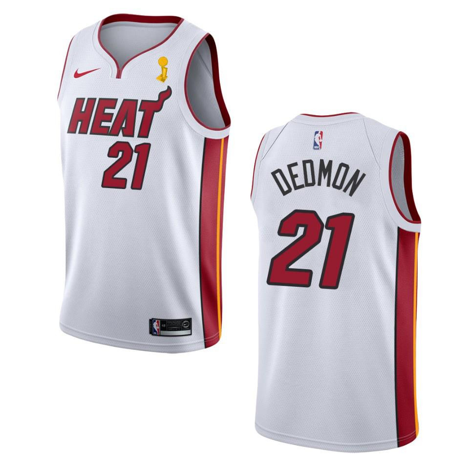 Miami Heat Dewayne Dedmon 21 Champions Cup 2023 Patch Basketball Jersey White - JS411 