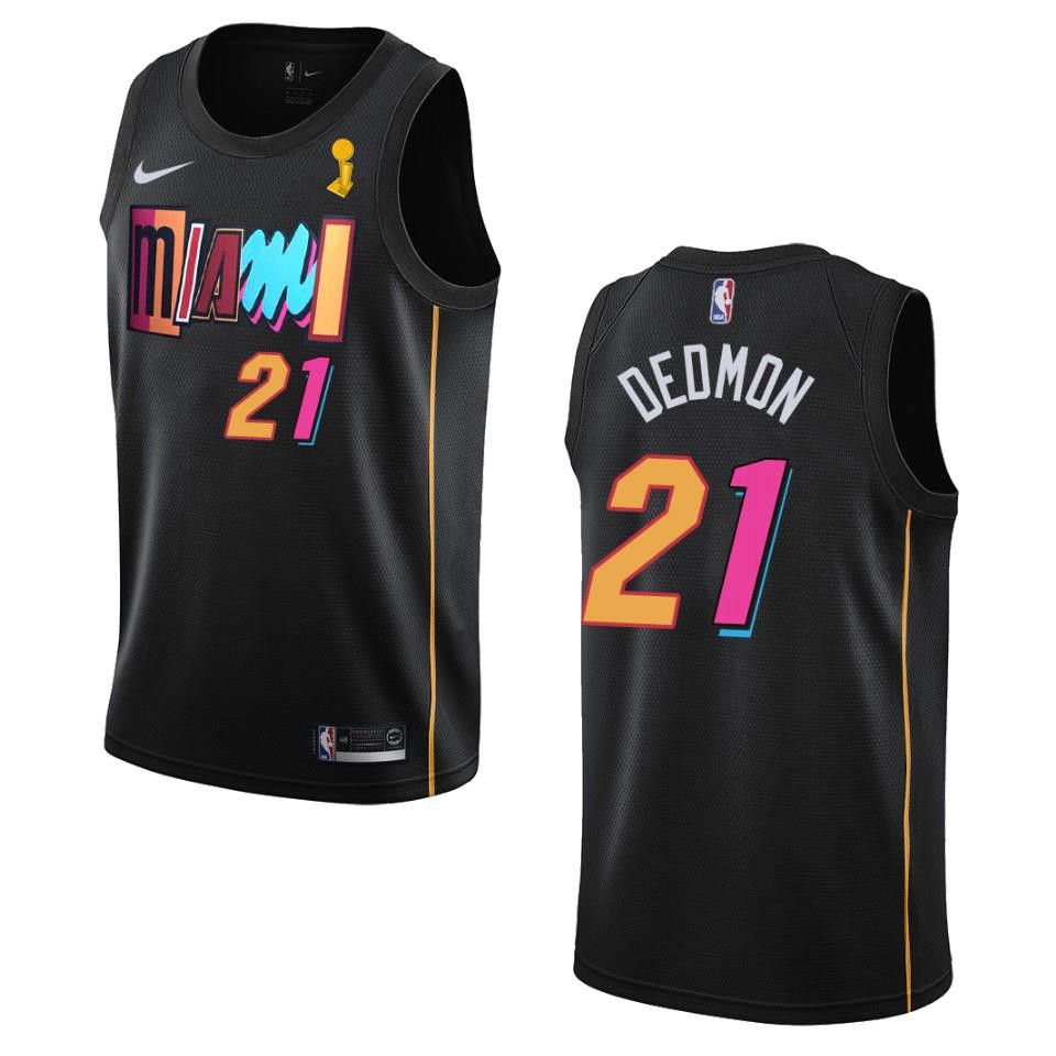 Miami Heat Dewayne Dedmon 28 Champions Cup 2023 Patch Basketball Jersey Black - JS524 