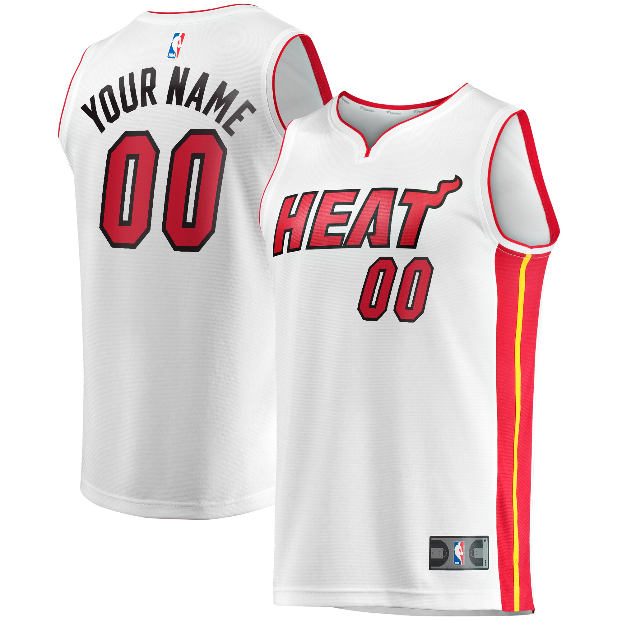 Miami Heat Fanatics Fast Break Custom Replica Basketball Jersey - Association Edition - White