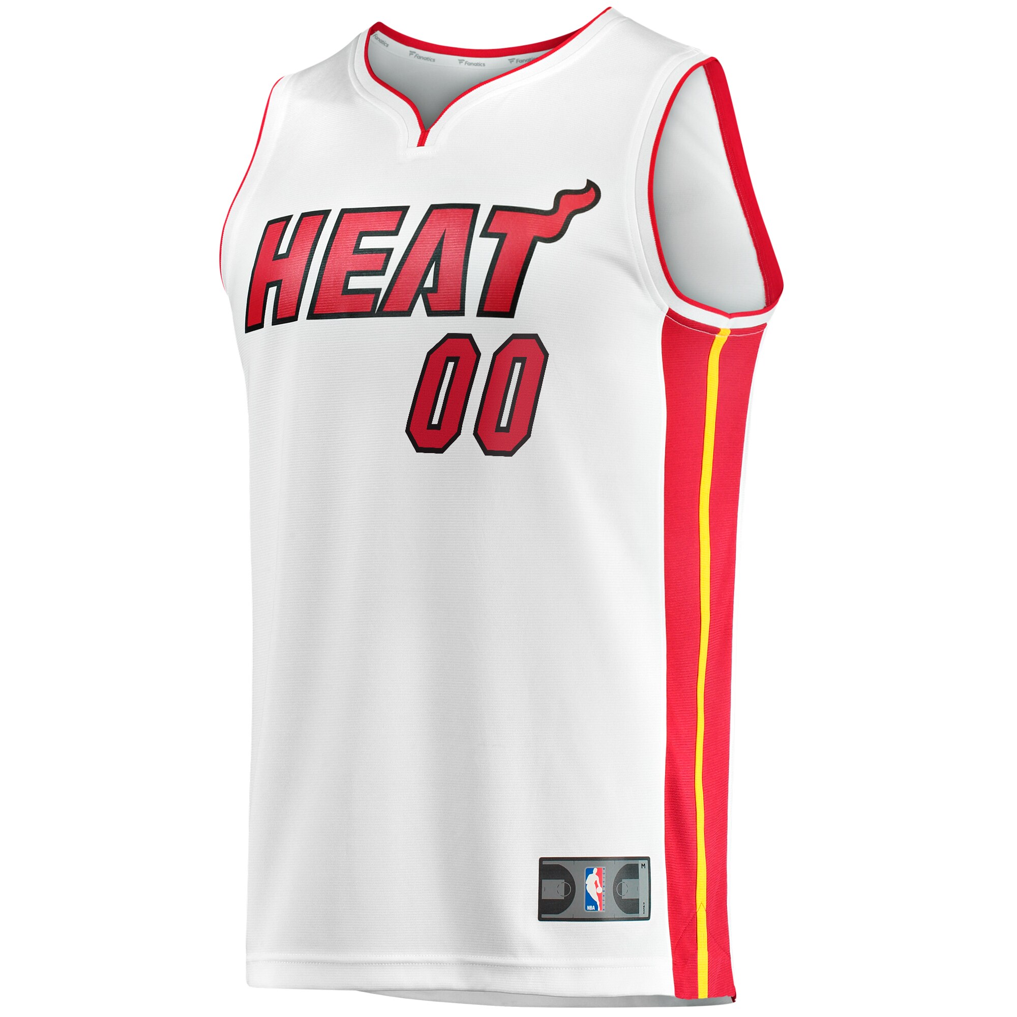 Alternative view of Miami Heat Fanatics Fast Break Custom Replica Basketball Jersey - Association Edition - White