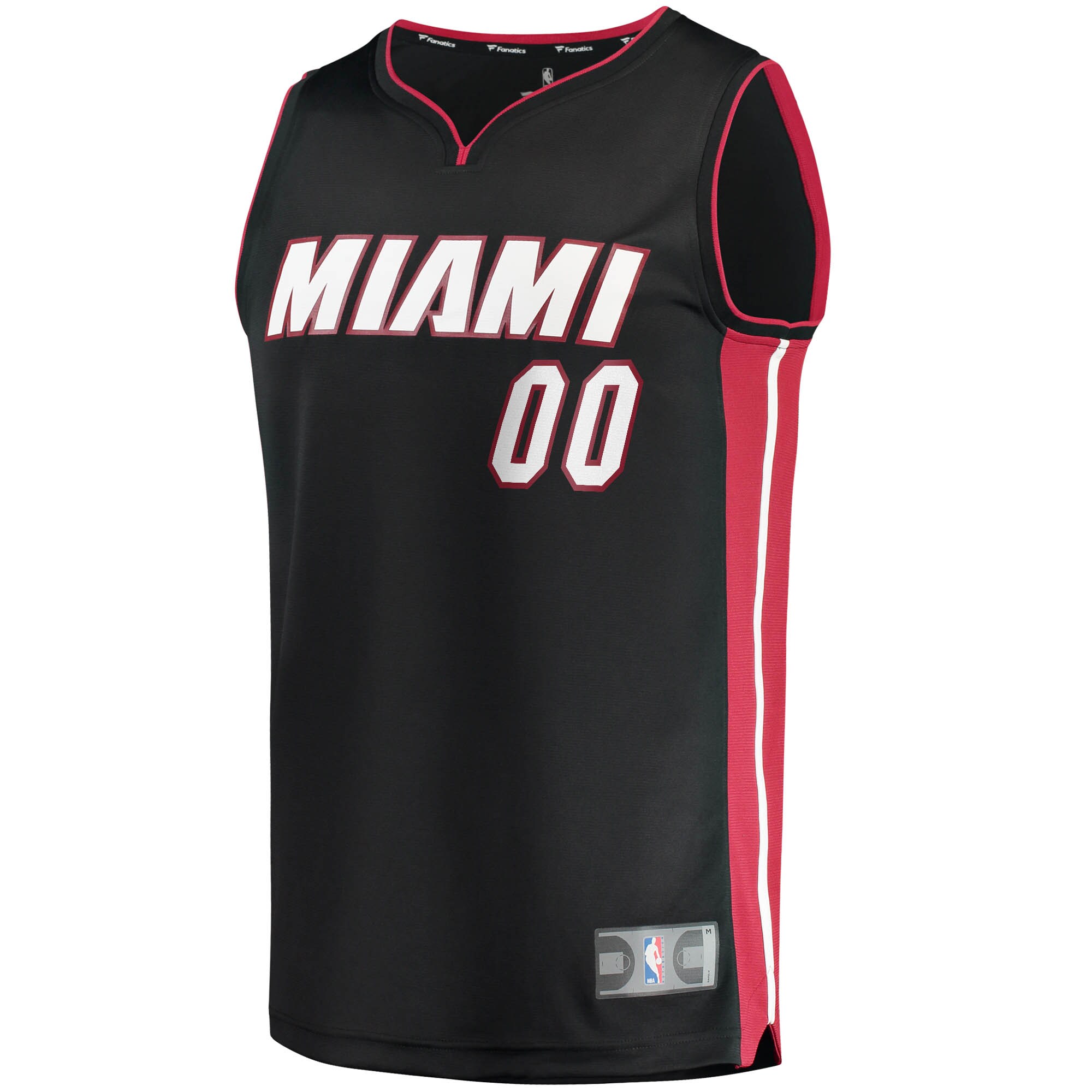 Alternative view of Miami Heat Fanatics Youth Fast Break Custom Replica Basketball Jersey Black - Icon Edition