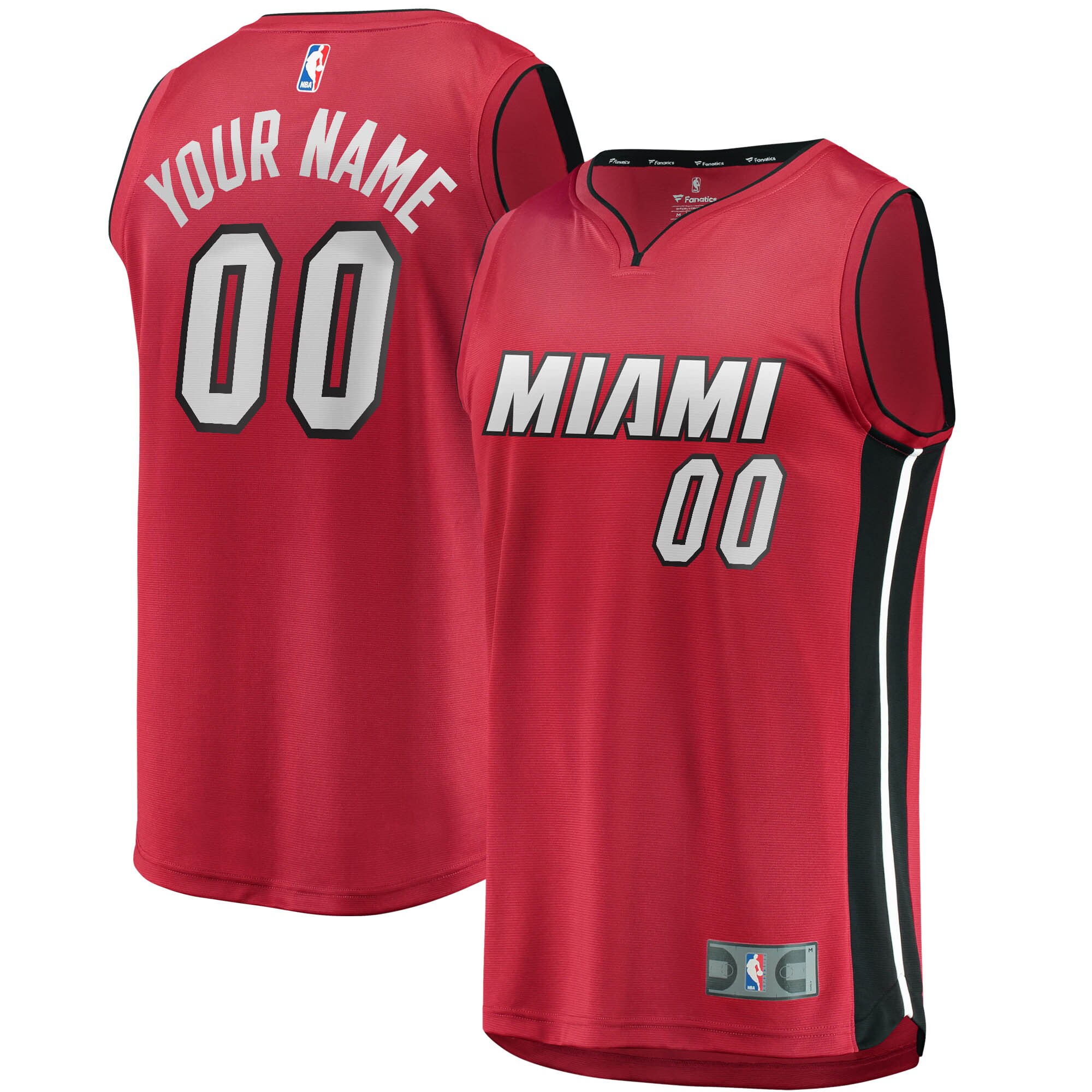 Miami Heat Fanatics Youth Fast Break Replica Custom Basketball Jersey Red - Statement Edition