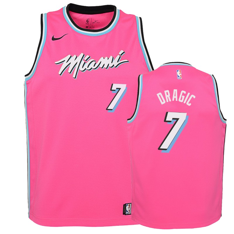 Miami Heat Goran Dragic #7 Pink 2018-19 Earned Basketball Jersey -youth