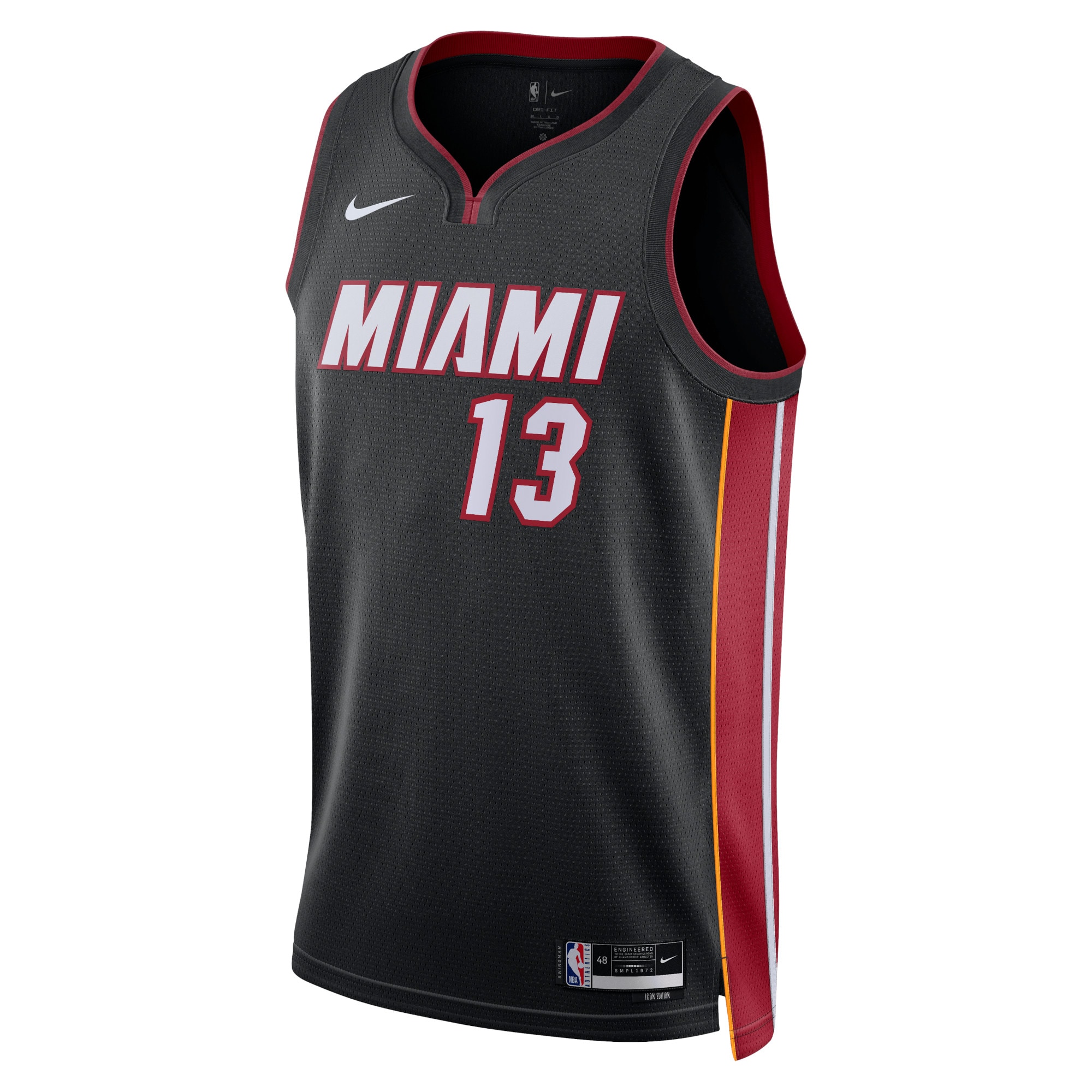 Miami Heat Icon Edition Swingman Basketball Jersey - Black - Bam Adebayo - Unisex - JS428 