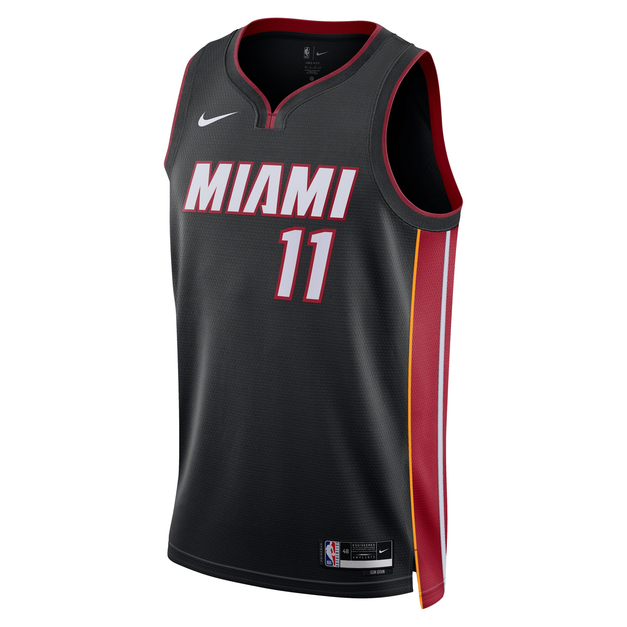 Alternative view of Miami Heat Icon Edition Swingman Basketball Jersey - Black - Jaime Jaquez Jr. - Unisex - JS665 