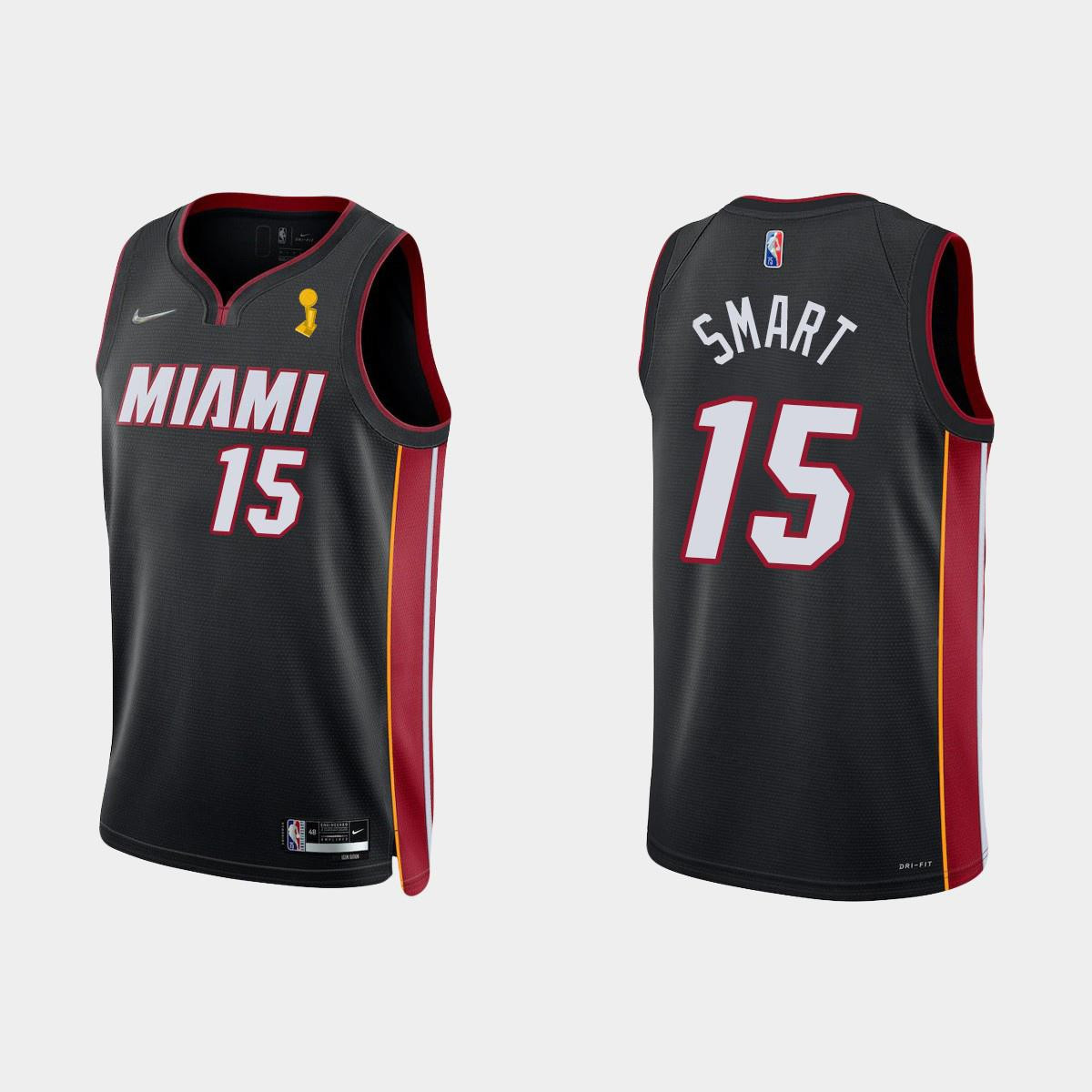 Miami Heat Javonte Smart 15 Champions Cup Diamond Black Basketball Jersey Icon - JS169 