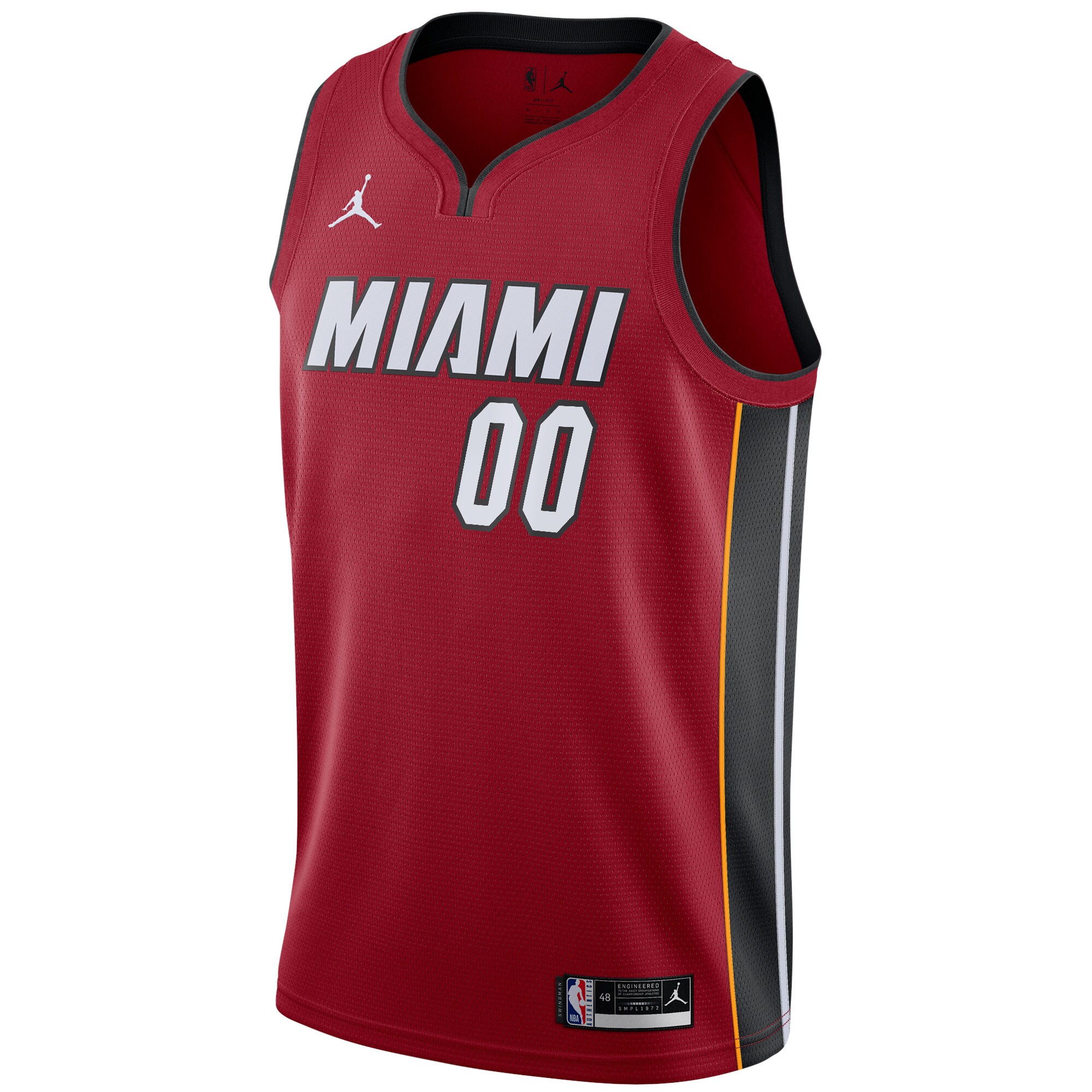 Alternative view of Miami Heat Jordan Brand Swingman Custom Basketball Jersey - Statement Edition - Red