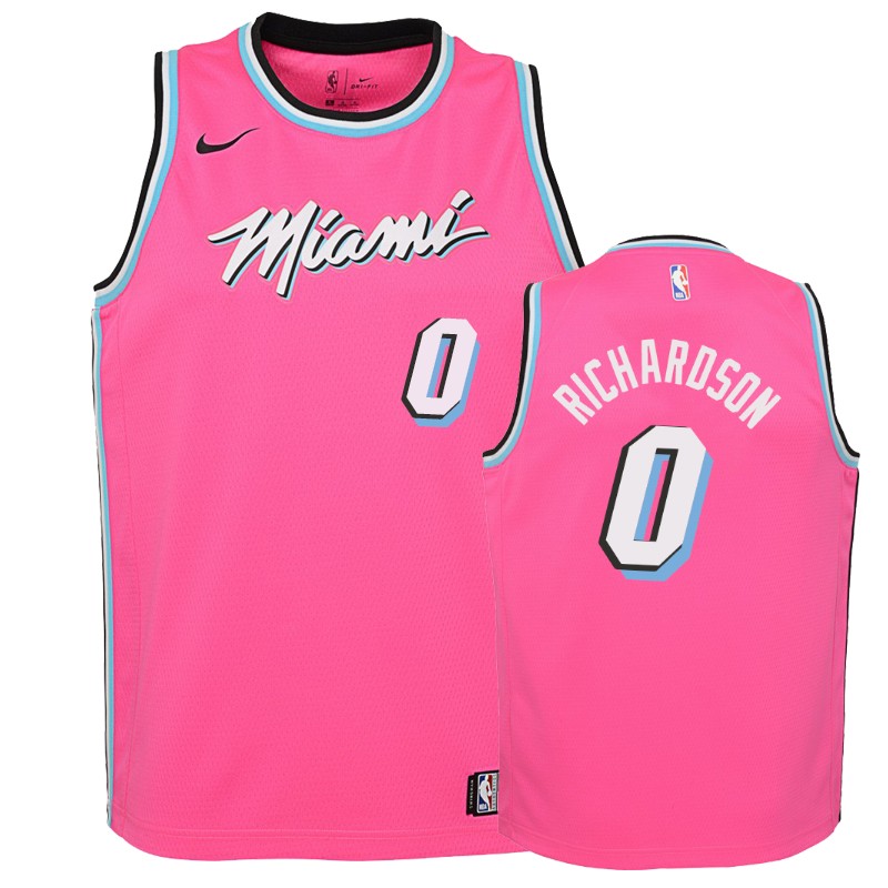 Miami Heat Josh Richardson #0 Pink 2018-19 Earned Basketball Jersey -youth