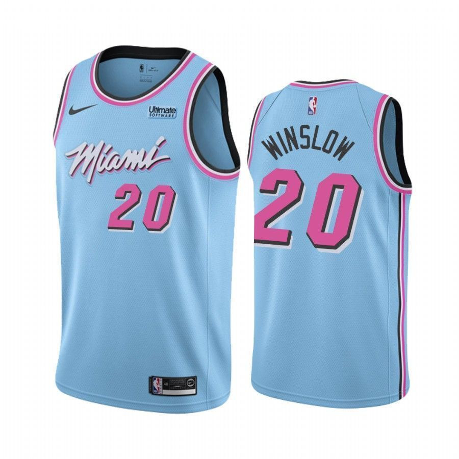 Miami Heat Justise Winslow 20 City Vice Night Basketball Jersey - JS425 