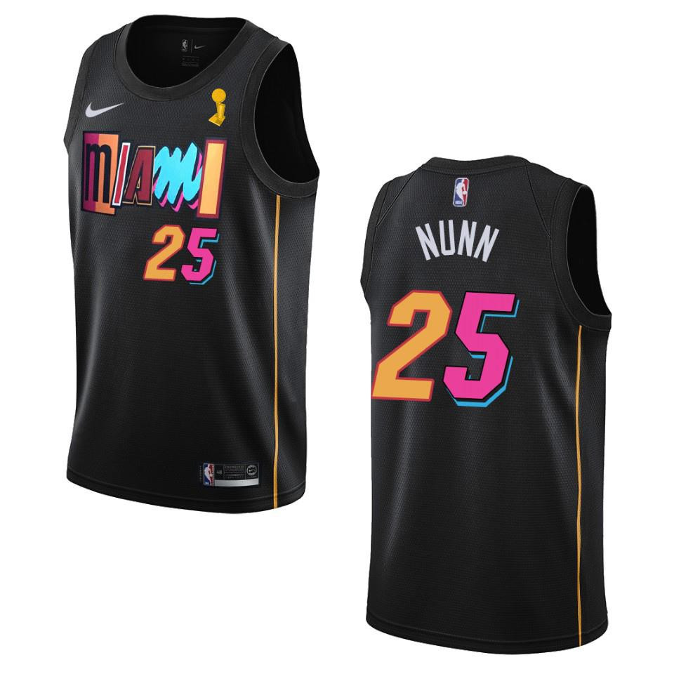 Miami Heat Kendrick Nunn 25 Champions Cup 2023 Patch Basketball Jersey Black - JS872 