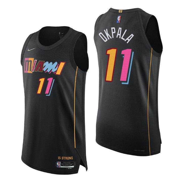 Miami Heat Kz Okpala 2021-22 75th Anniversary Authentic Basketball Jersey City