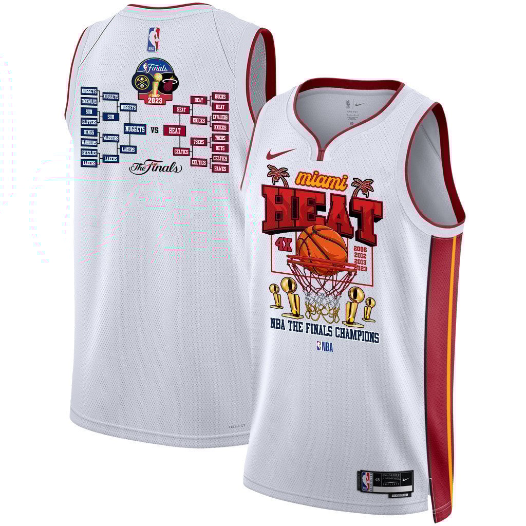 Miami Heat Lineup Road To The NBA Final Champions 2023 Swingman Jersey - White - JS161 
