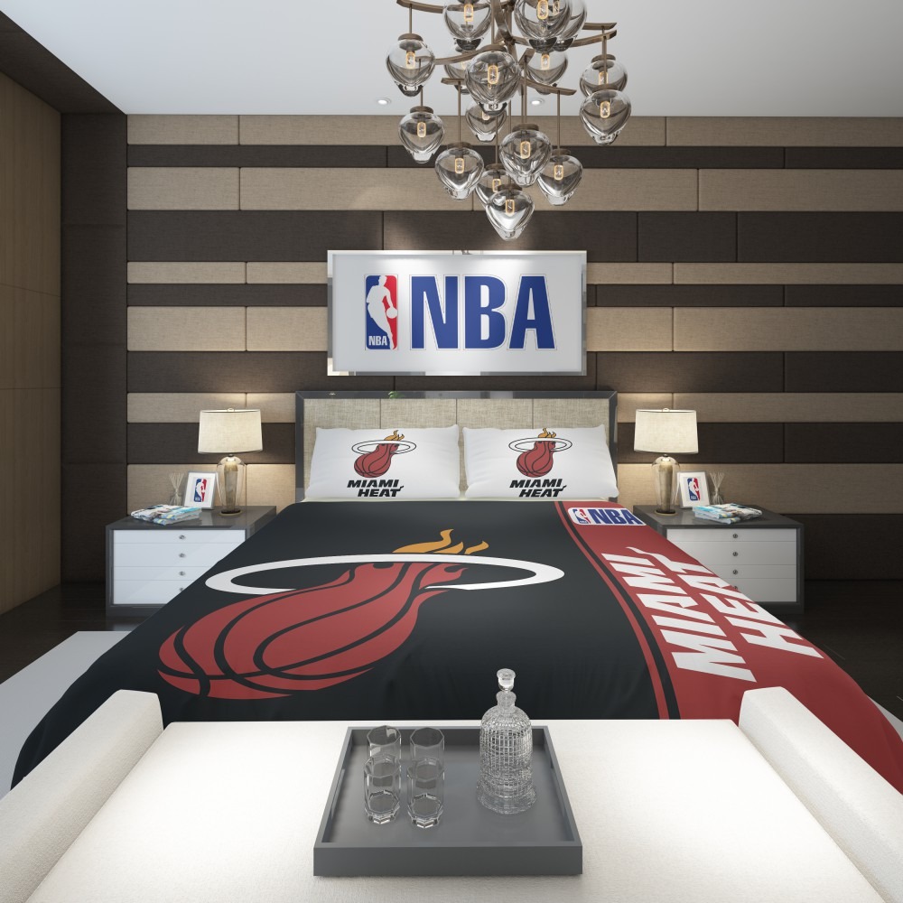 Alternative view of Miami Heat NBA Basketball Comforter - Custom Bedding Set