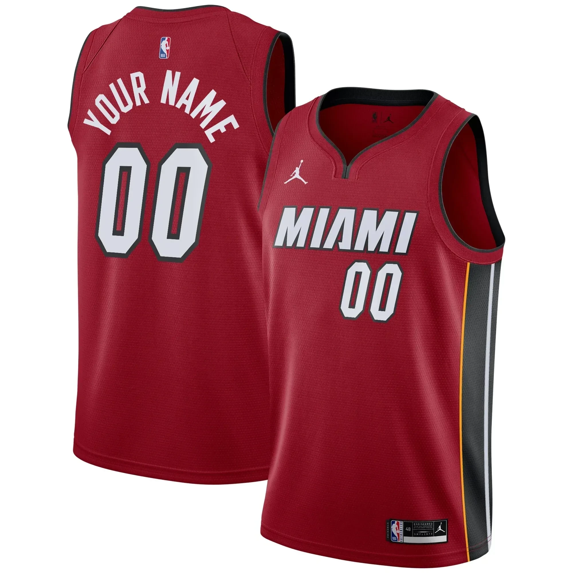 Miami Heat Swingman Custom Basketball Jersey - Statement Edition - Red - JS319 
