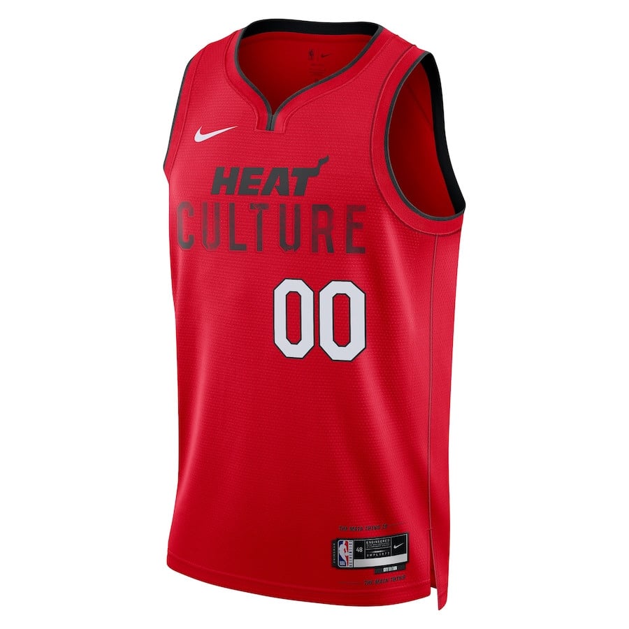 Alternative view of Miami Heat Unisex 2024/25 Custom Swingman Basketball Jersey - City Edition - Red - JS320 