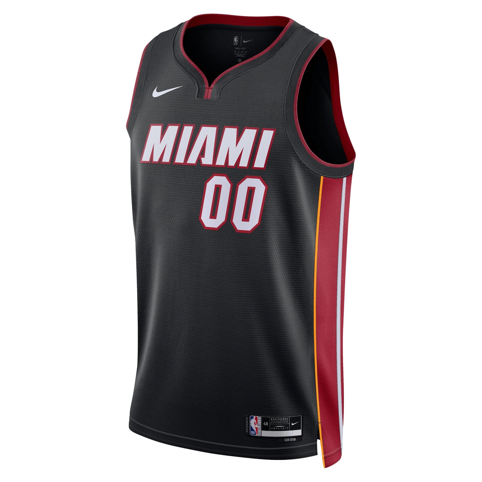 Alternative view of Miami Heat Unisex Swingman Custom Basketball Jersey Black - Icon Edition