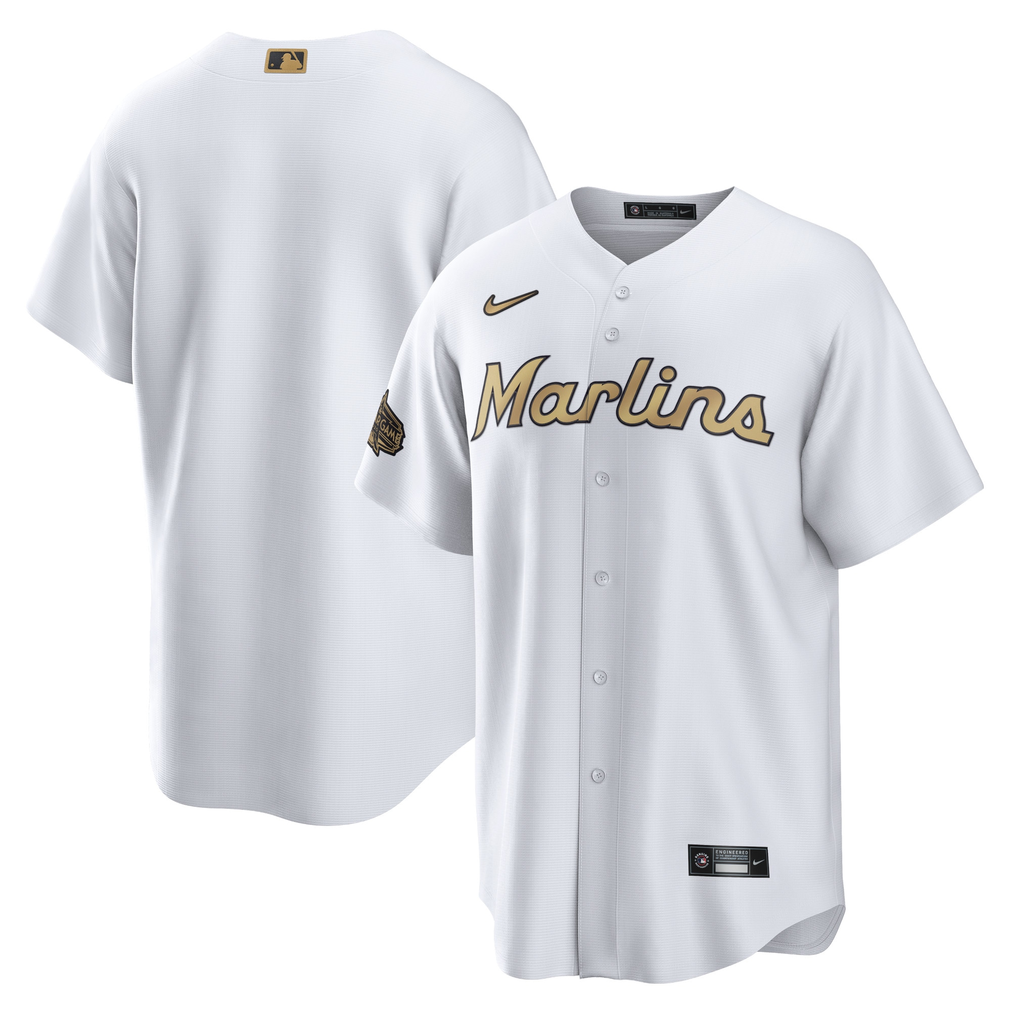 Miami Marlins 2022 Mlb All-star Game Replica Blank Baseball Jersey - White