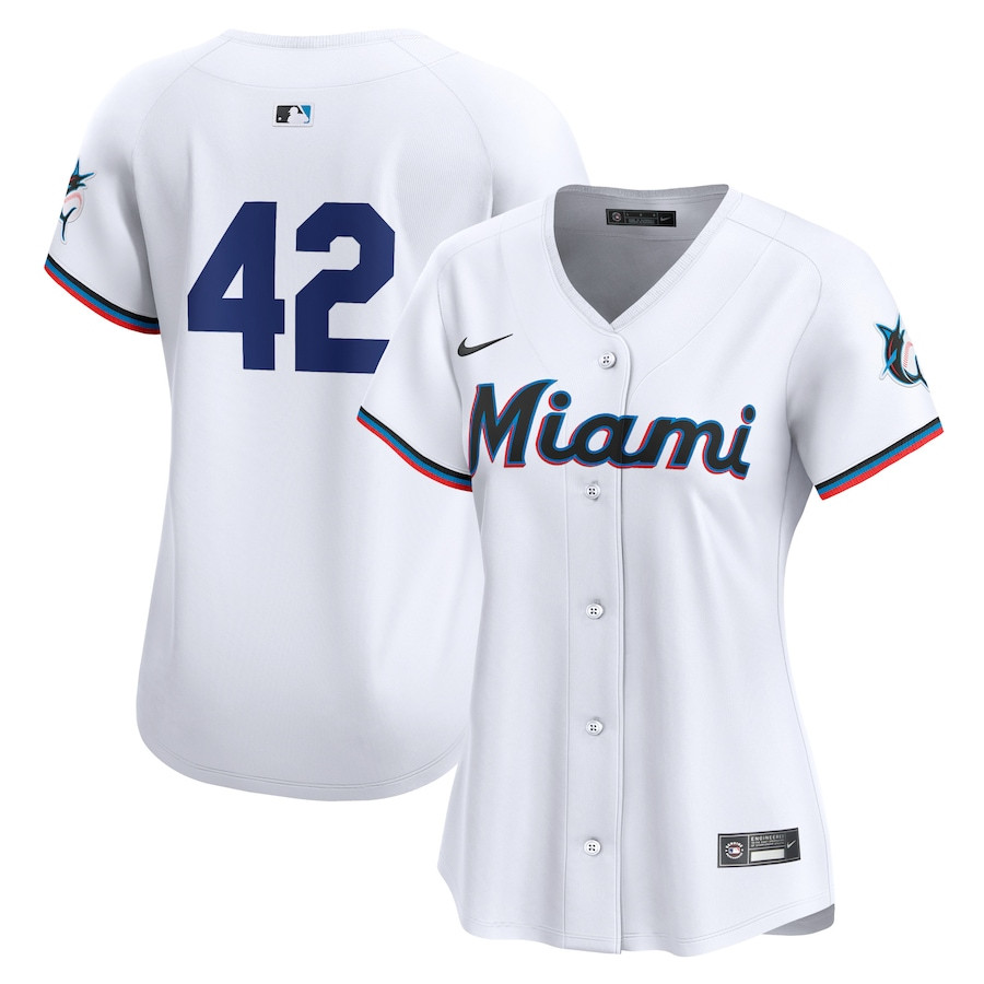 Miami Marlins 2024 Jackie Robinson Day Home Limited Women Baseball Jersey - White 