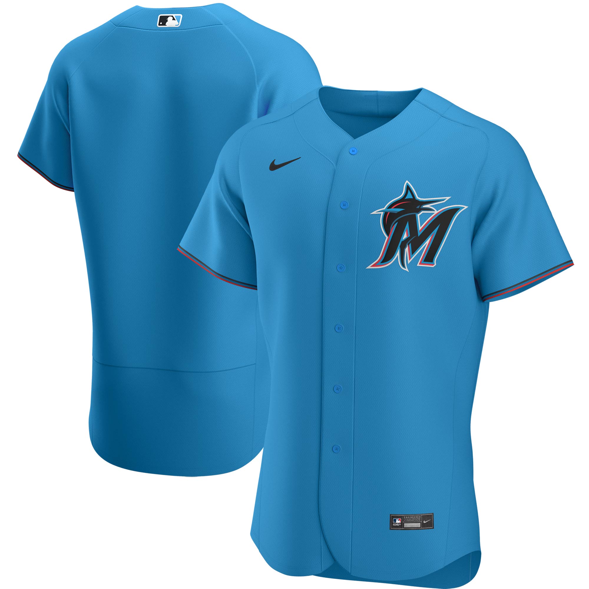 Alternative view of Miami Marlins Alternate Authentic Team Baseball Jersey – Blue