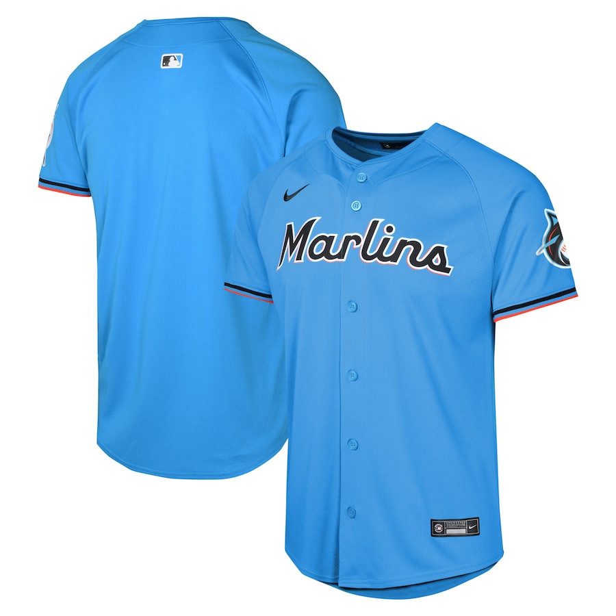 Miami Marlins Alternate Limited YOUTH Baseball Jersey - Blue 
