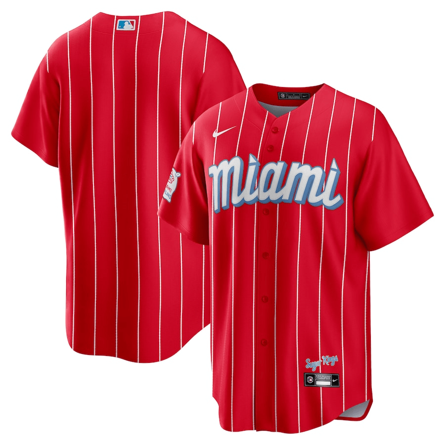 Miami Marlins City Connect Team Men Baseball Jersey - Red 