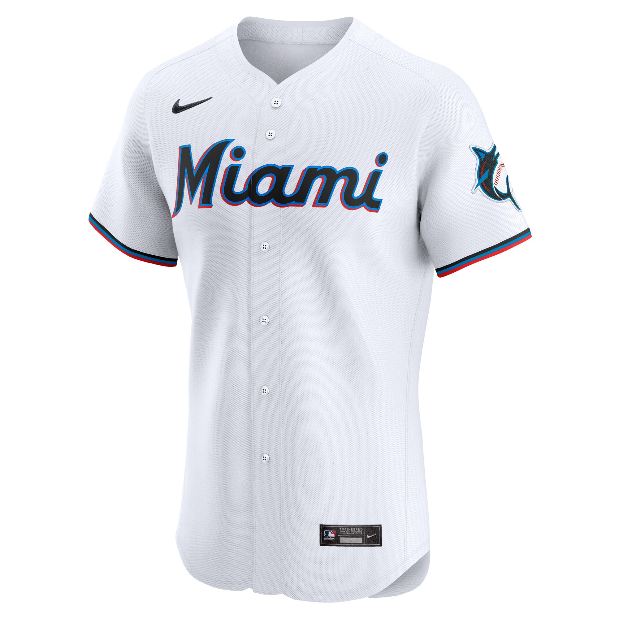 Alternative view of Miami Marlins Home Elite Custom Jersey - White
