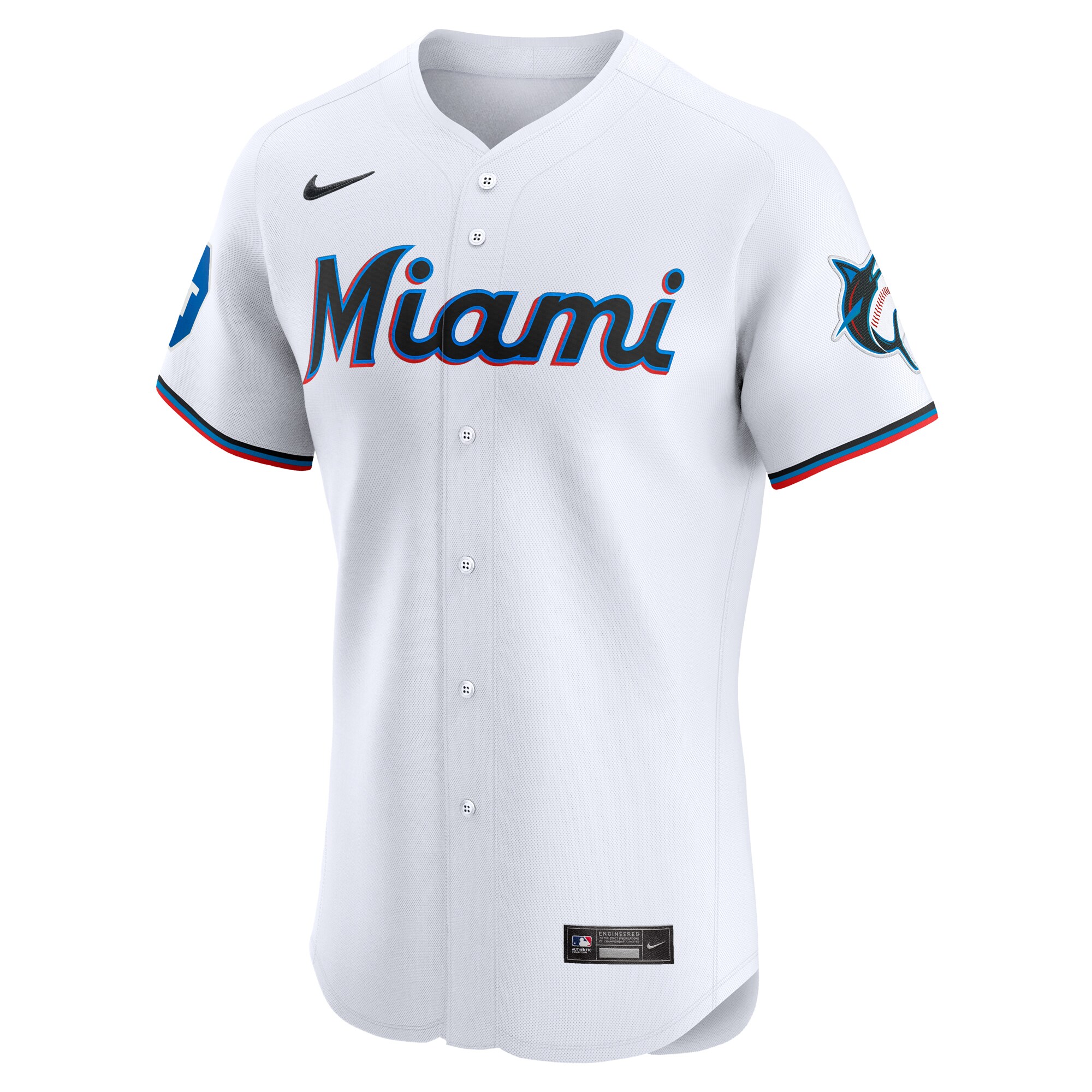 Alternative view of Miami Marlins Home Elite Pick-a-player Retired Roster Patch Jersey - White