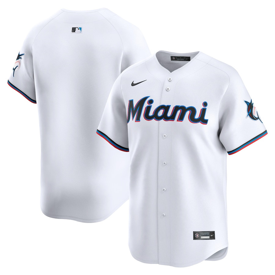 Miami Marlins Home Limited YOUTH Jersey - White 