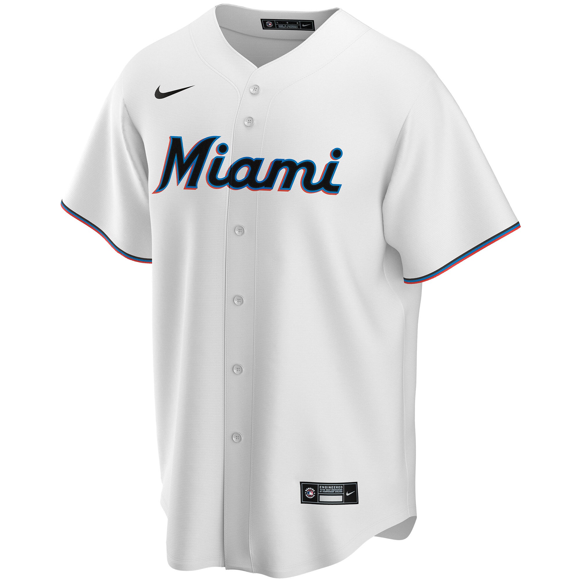 Alternative view of Miami Marlins Home Replica Custom Jersey - White