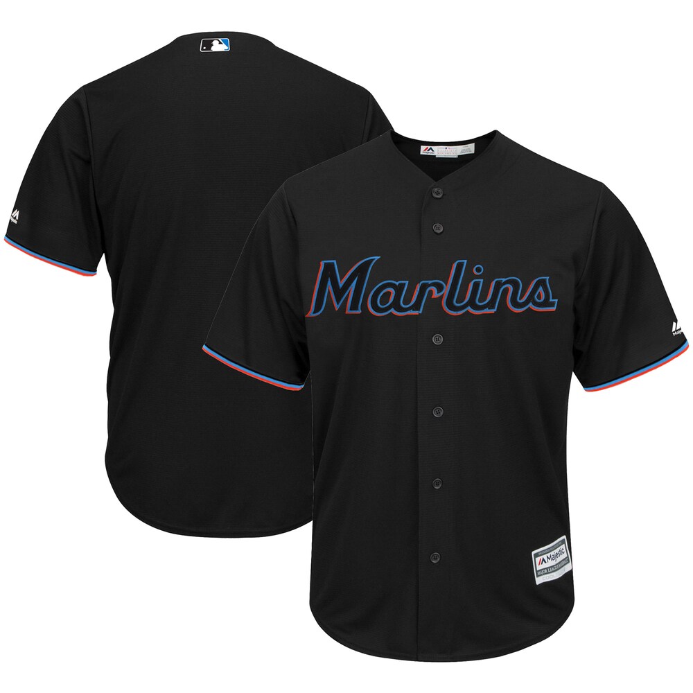 Miami Marlins Majestic Big & Tall Alternate Cool Base Team Jersey - Black