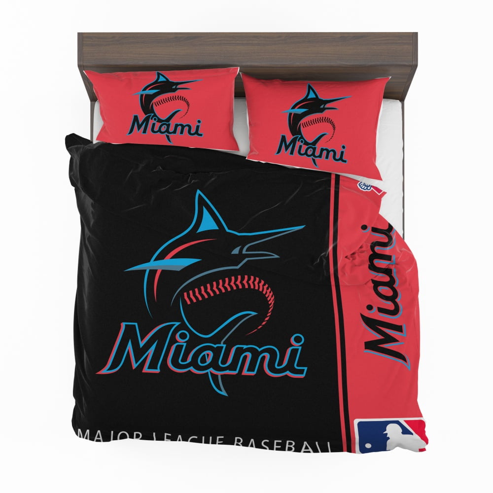 Alternative view of Miami Marlins MLB Baseball National League Bedding Set - Custom Bedding Set