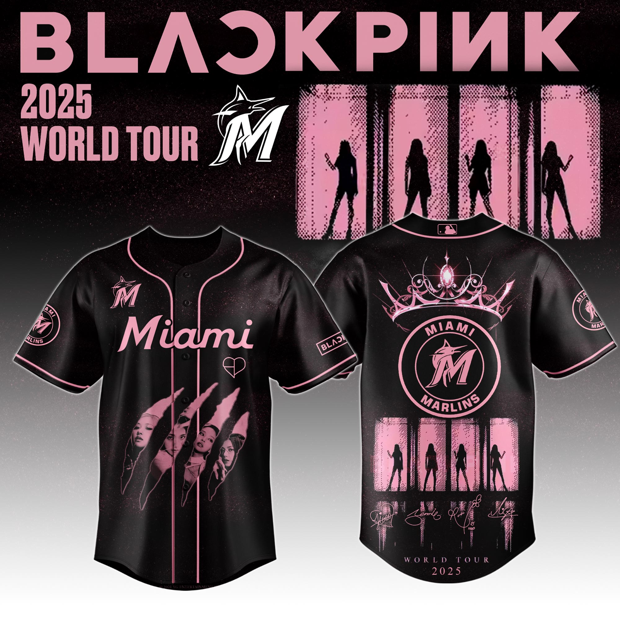 Miami Marlins Mlb X Blackpink All Star Custom Baseball Jersey