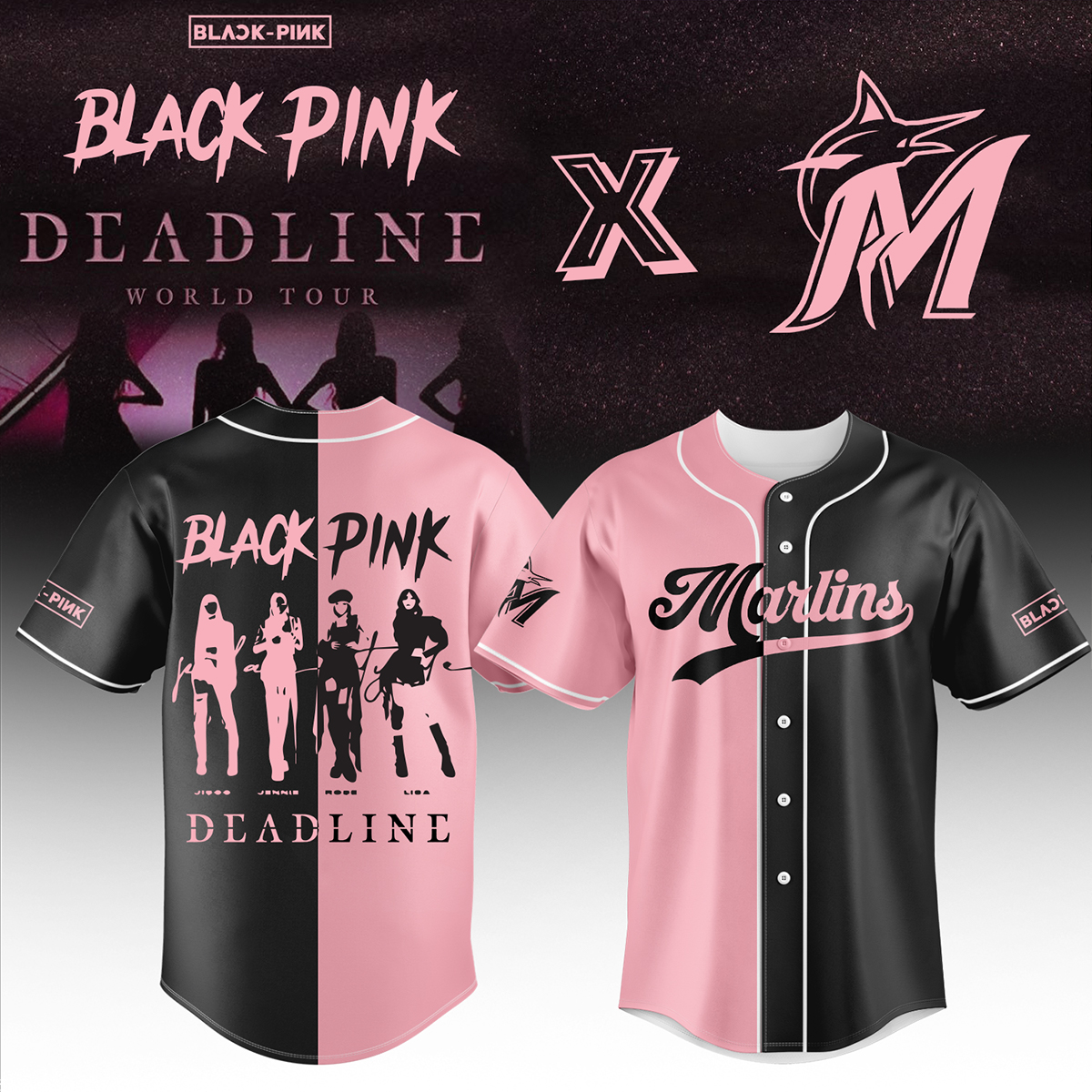 Miami Marlins Mlb X Blackpink Custom Baseball Jersey