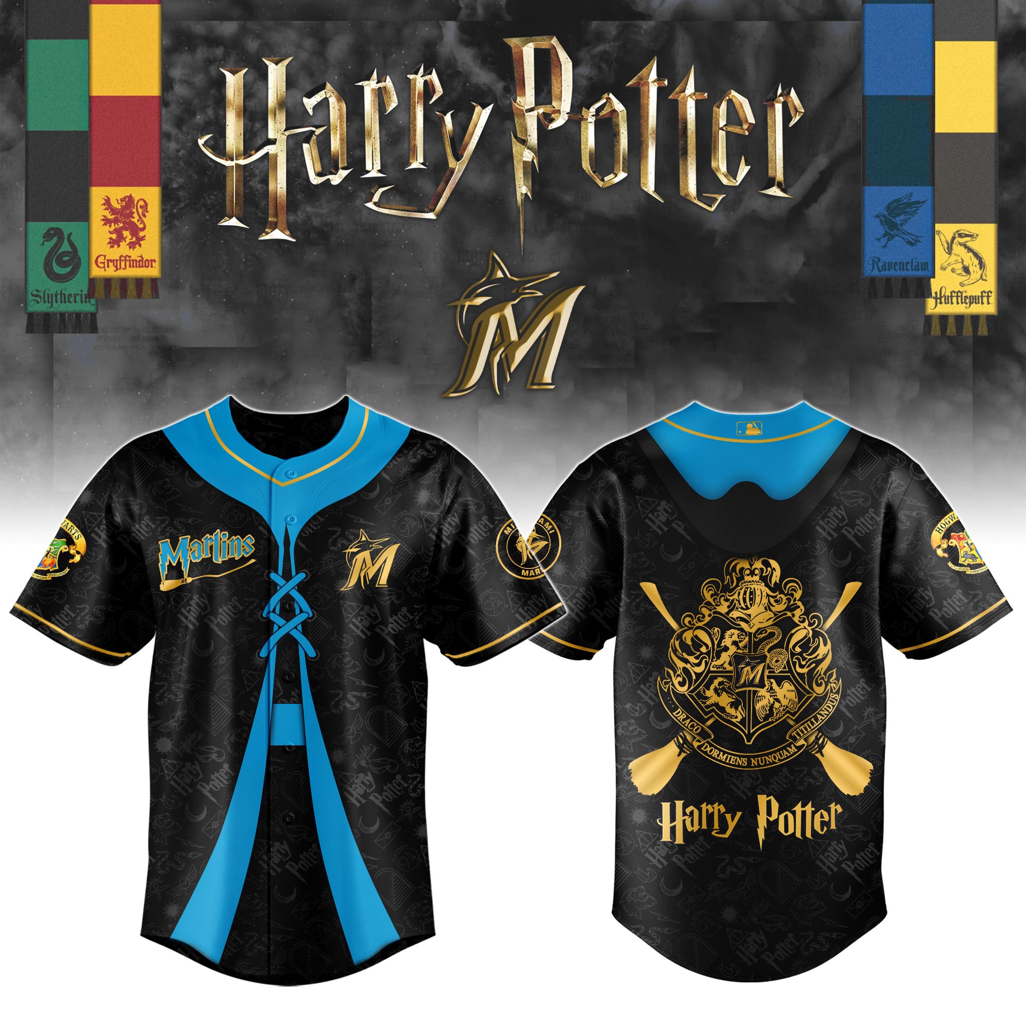 Miami Marlins Mlb X Harry Potter Night Custom Baseball Jersey