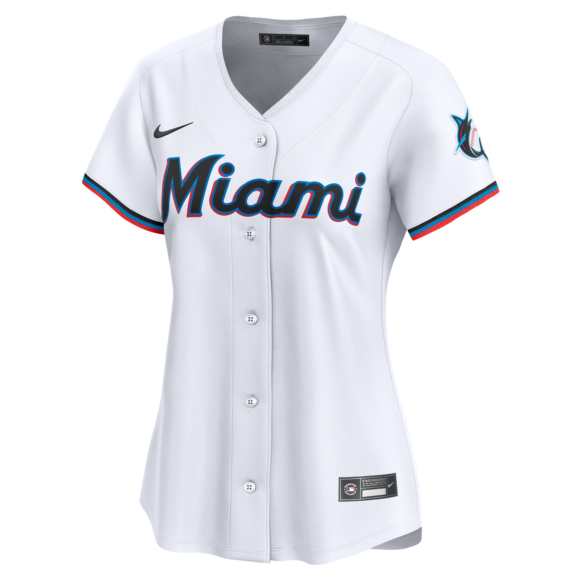 Alternative view of Miami Marlins Women's #1 Mom Home Limited Baseball Jersey - White
