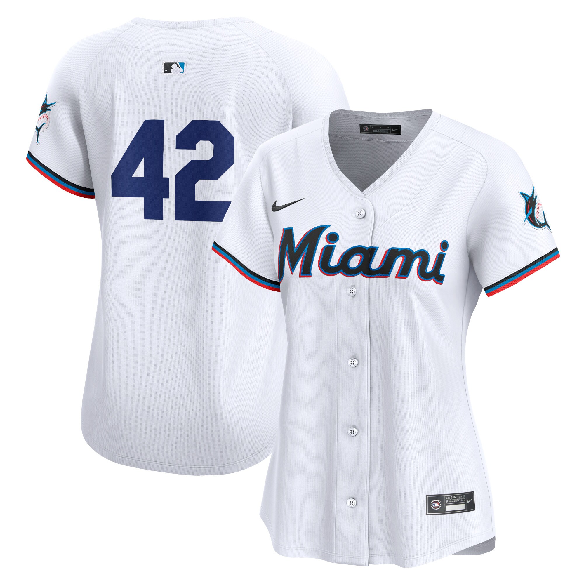 Miami Marlins Women's 2024 Jackie Robinson Day Home Limited Baseball JerseyÃƒâ€šÃ‚Â ÃƒÂ¢Ã¢â€šÂ¬Ã¢â‚¬Å“ White