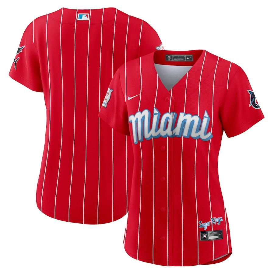 Miami Marlins Women's City Connect Baseball Jersey - Red 