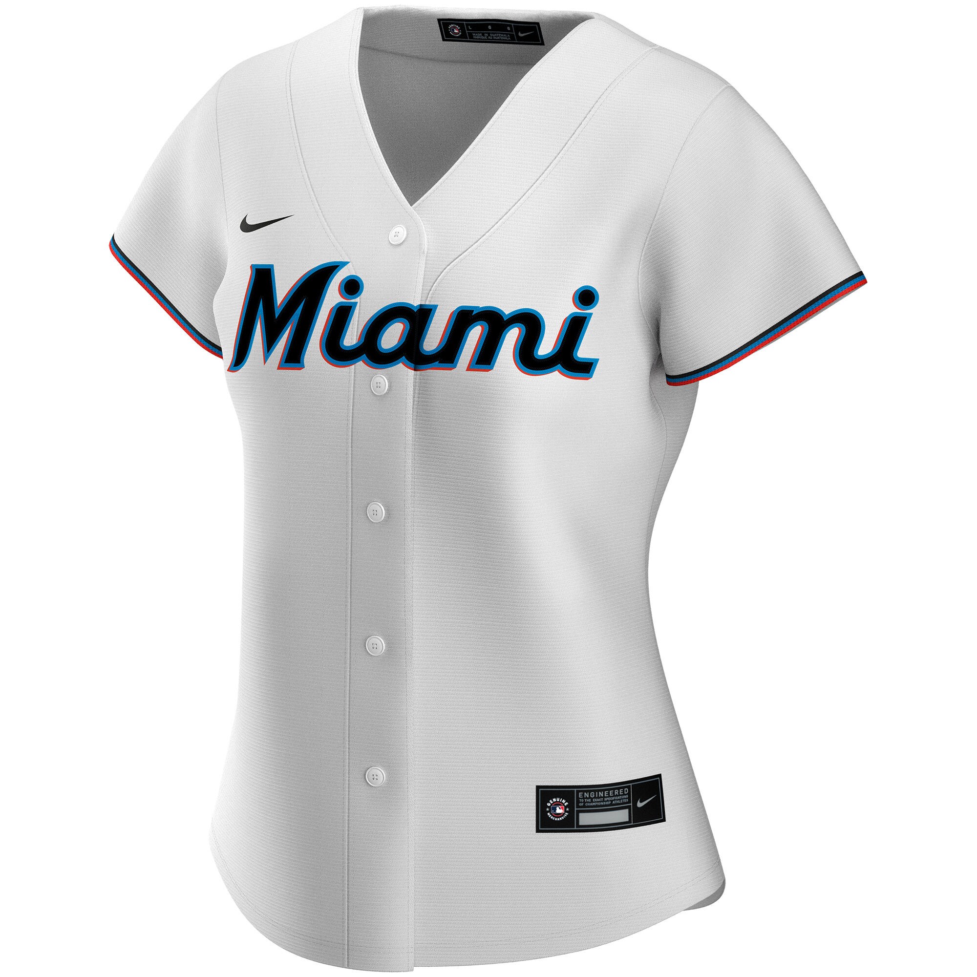 Alternative view of Miami Marlins Women's Home Replica Custom Jersey - White