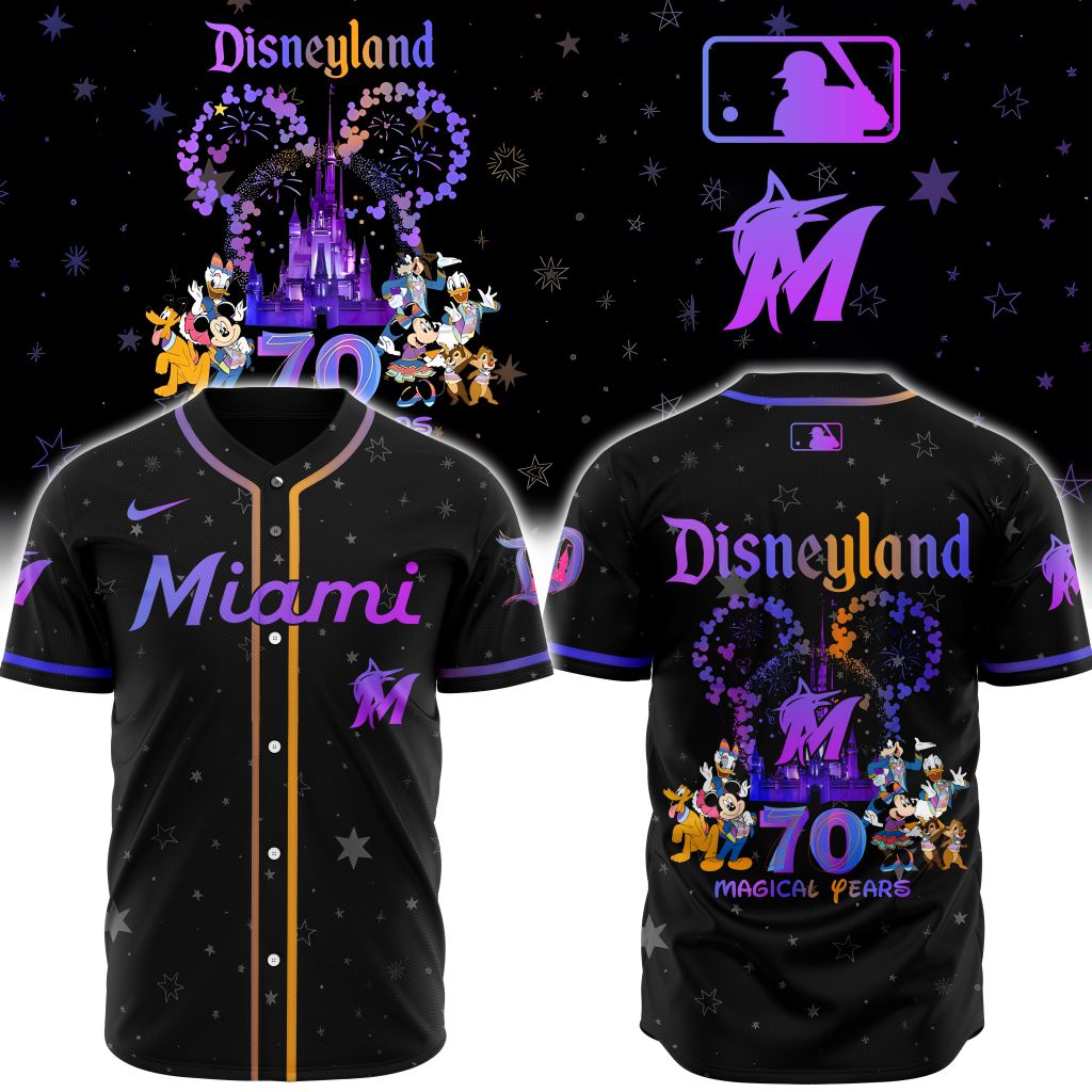 Miami Marlins X Disneyland 70 Magical Years Custom Baseball Jersey