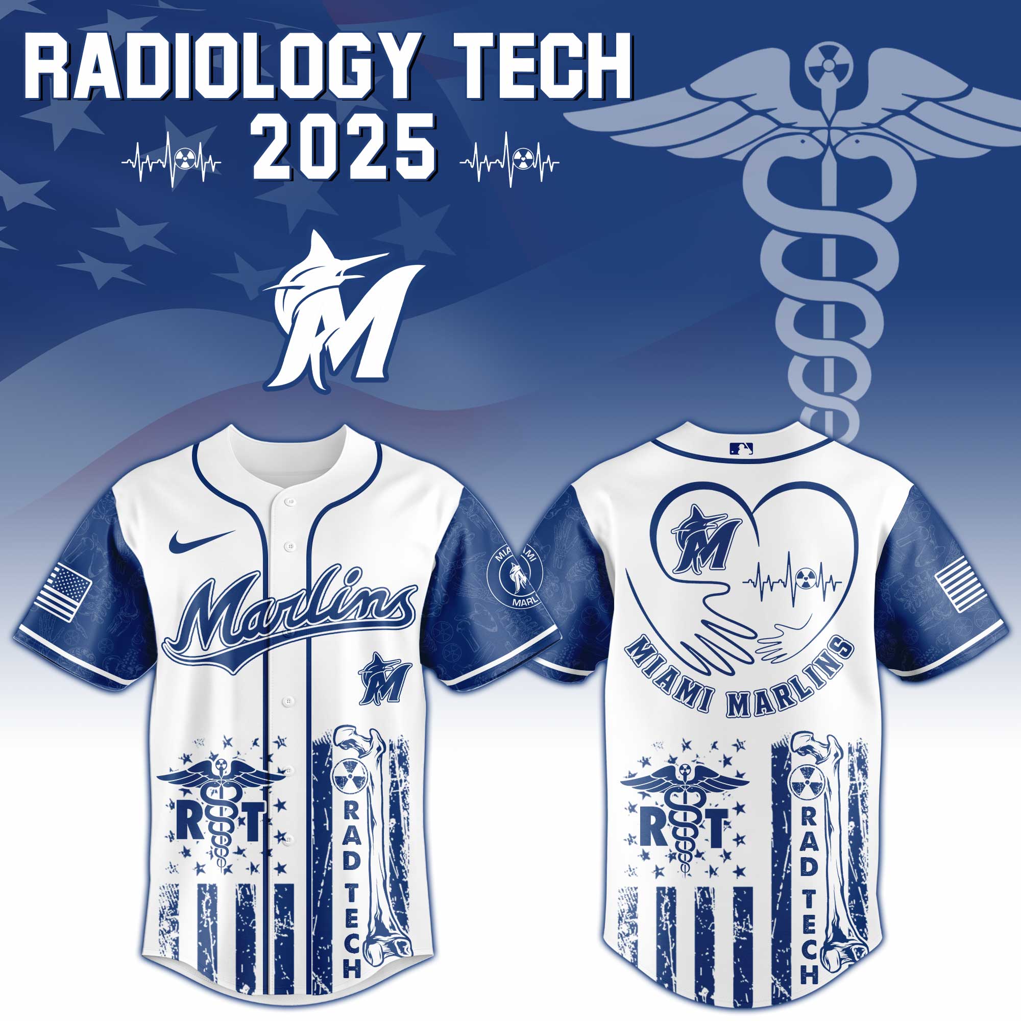 Miami Marlins X Radiology Tech Night Exclusive Design Custom Baseball Jersey