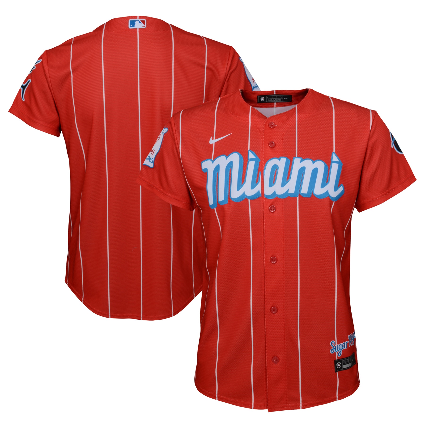 Miami Marlins Youth City Connect Replica Baseball Jersey - Red