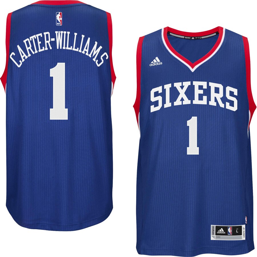 Michael Carter-williams Philadelphia 76ers Adidas Youth 2014-15 New Swingman Road Basketball Jersey - Royal Blue
