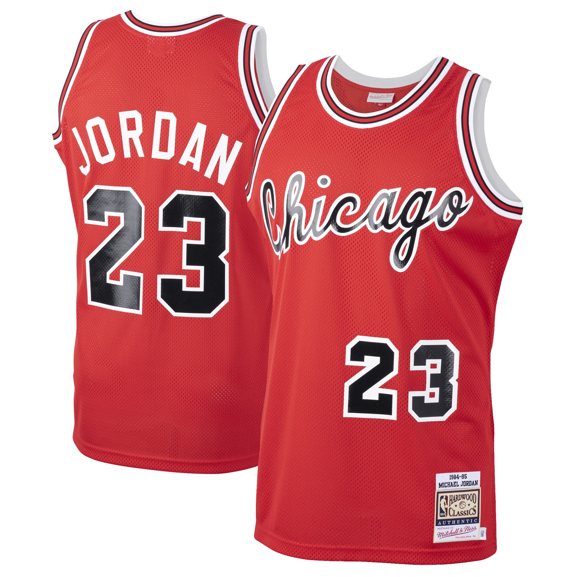 Alternative view of Michael Jordan Chicago Bulls Mitchell & Ness 1984-85 Hardwood Classics Rookie Authentic Basketball Jersey - Red