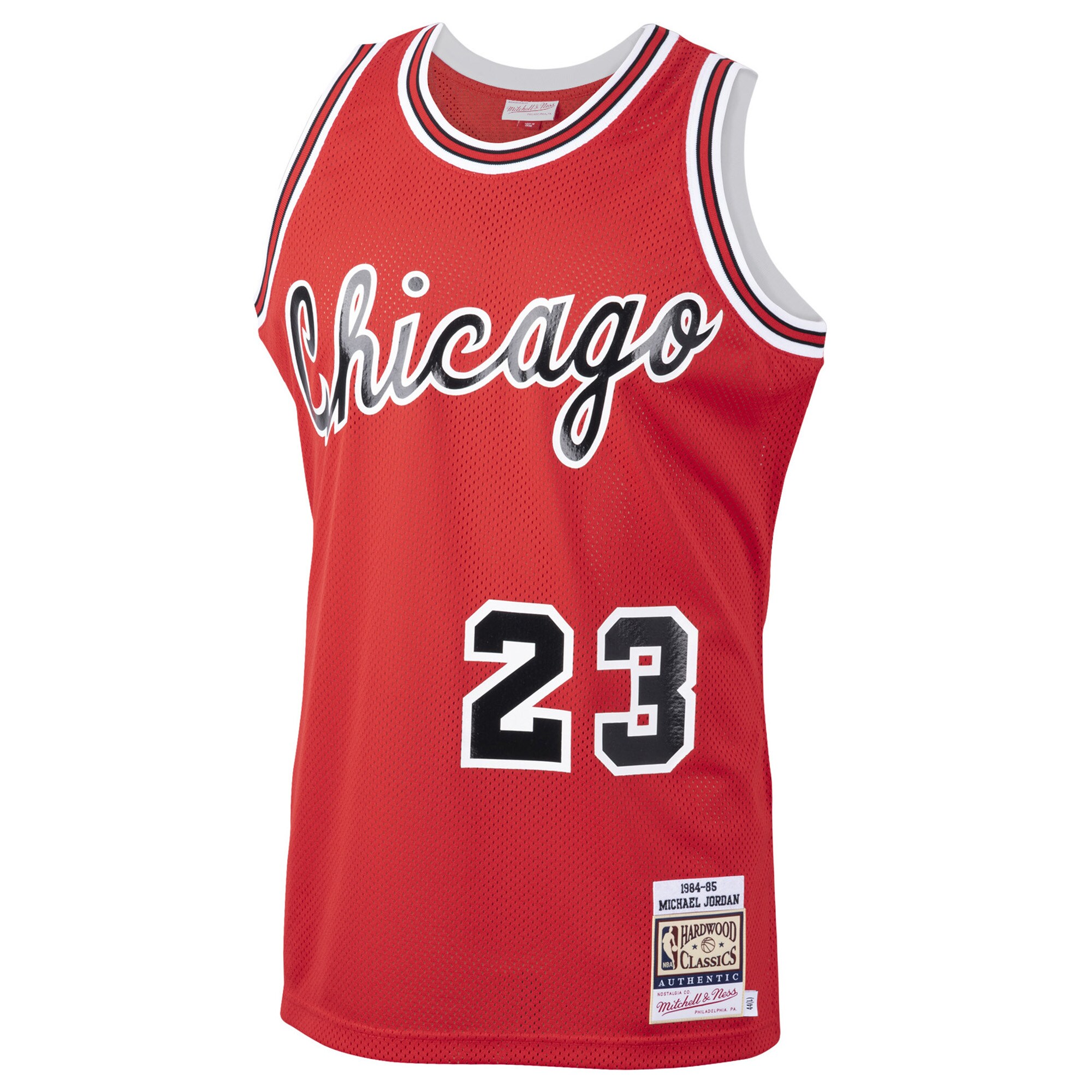 Alternative view of Michael Jordan Chicago Bulls Mitchell & Ness 1984/85 Hardwood Classics Rookie Authentic Basketball Jersey - Red