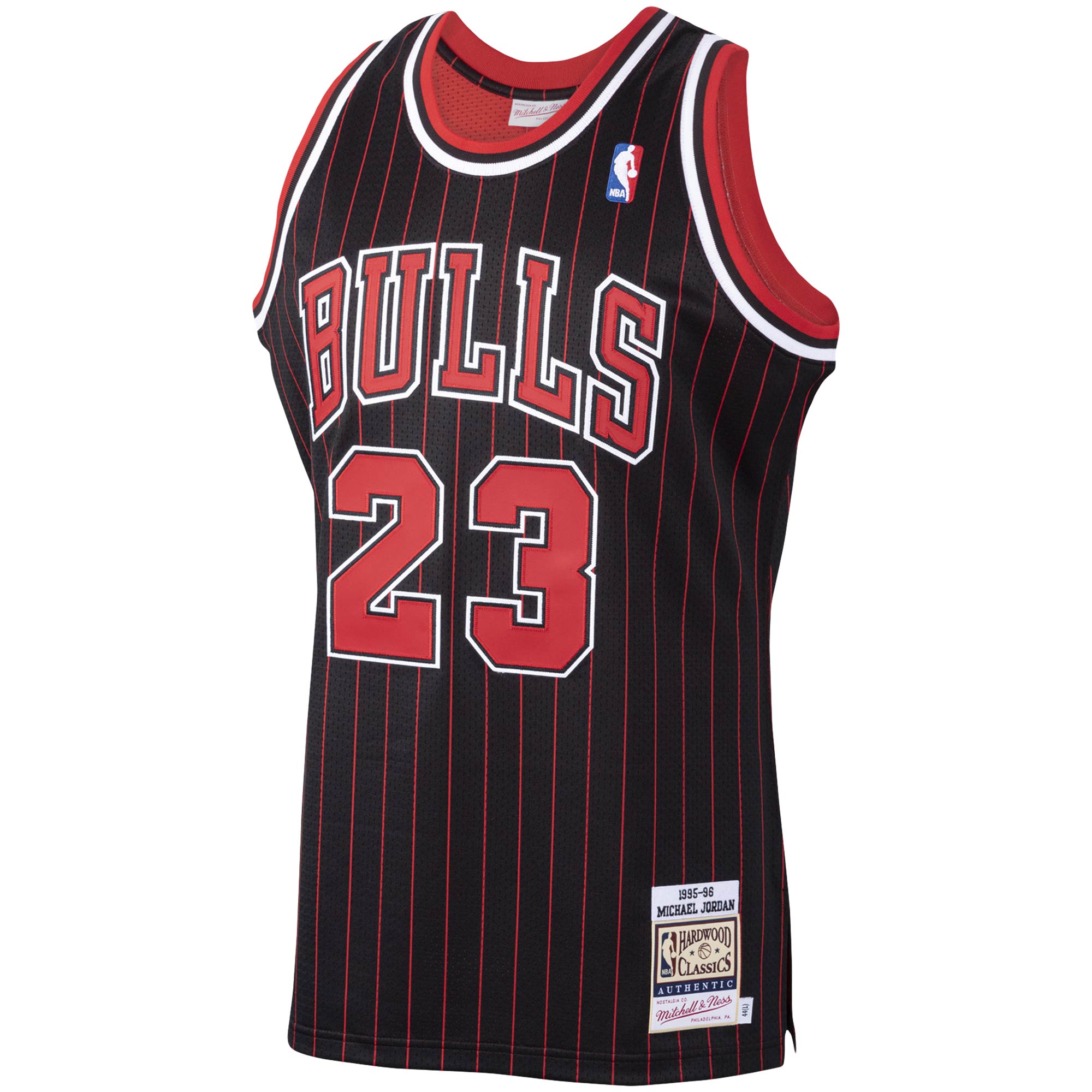 Alternative view of Michael Jordan Chicago Bulls Mitchell & Ness 1995/96 Hardwood Classics Authentic Basketball Jersey - Black