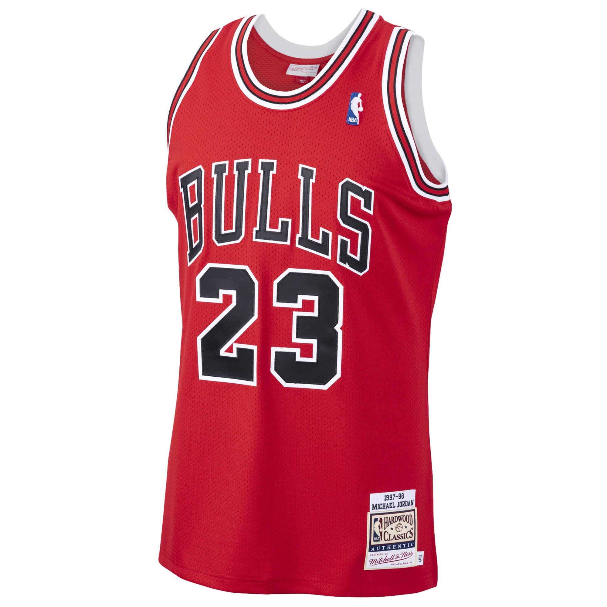 Alternative view of Michael Jordan Chicago Bulls Mitchell & Ness 1997/98 Hardwood Classics Authentic Basketball Jersey - Scarlet