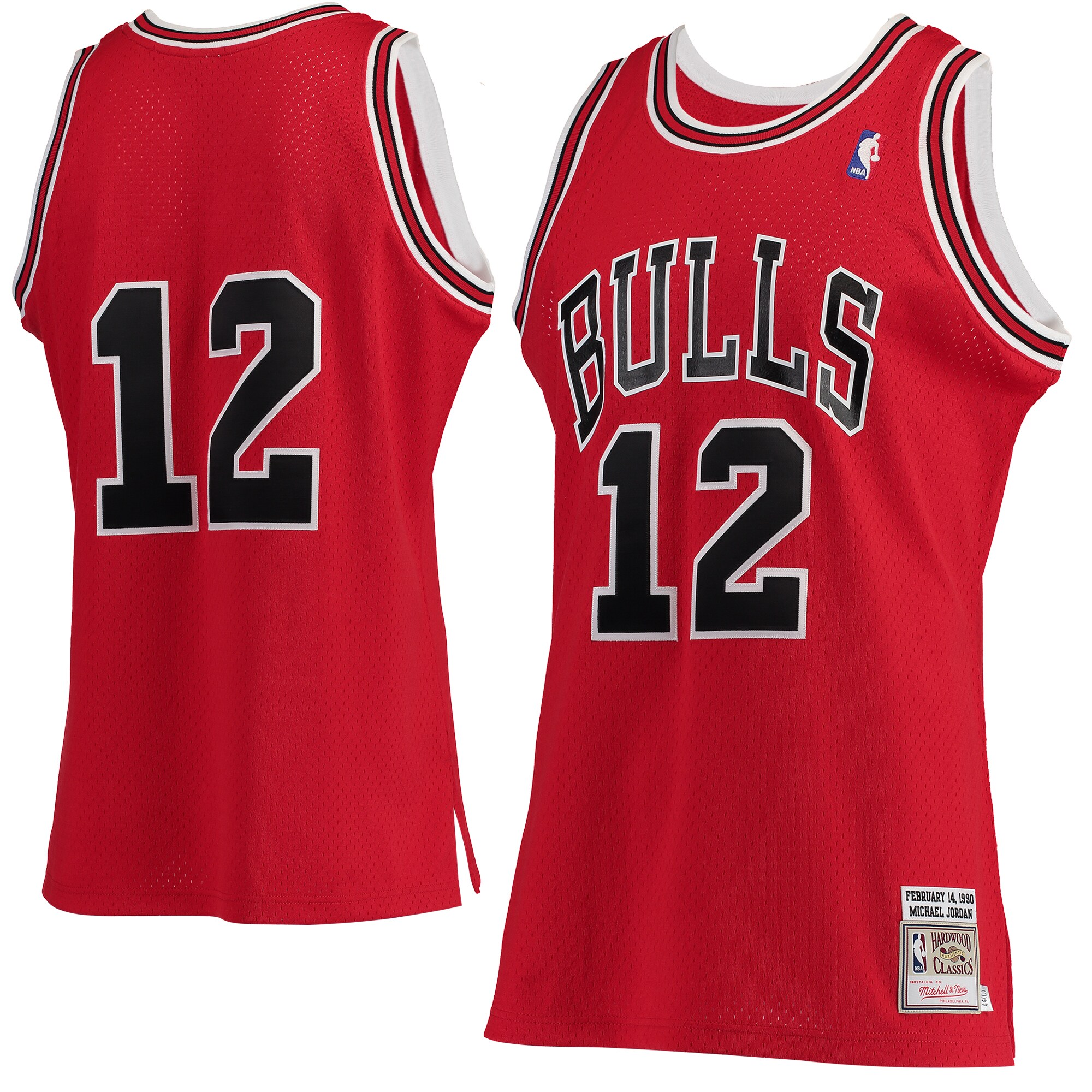 Alternative view of Michael Jordan Chicago Bulls Mitchell & Ness Hardwood Classics #12 Authentic Basketball Jersey - Red