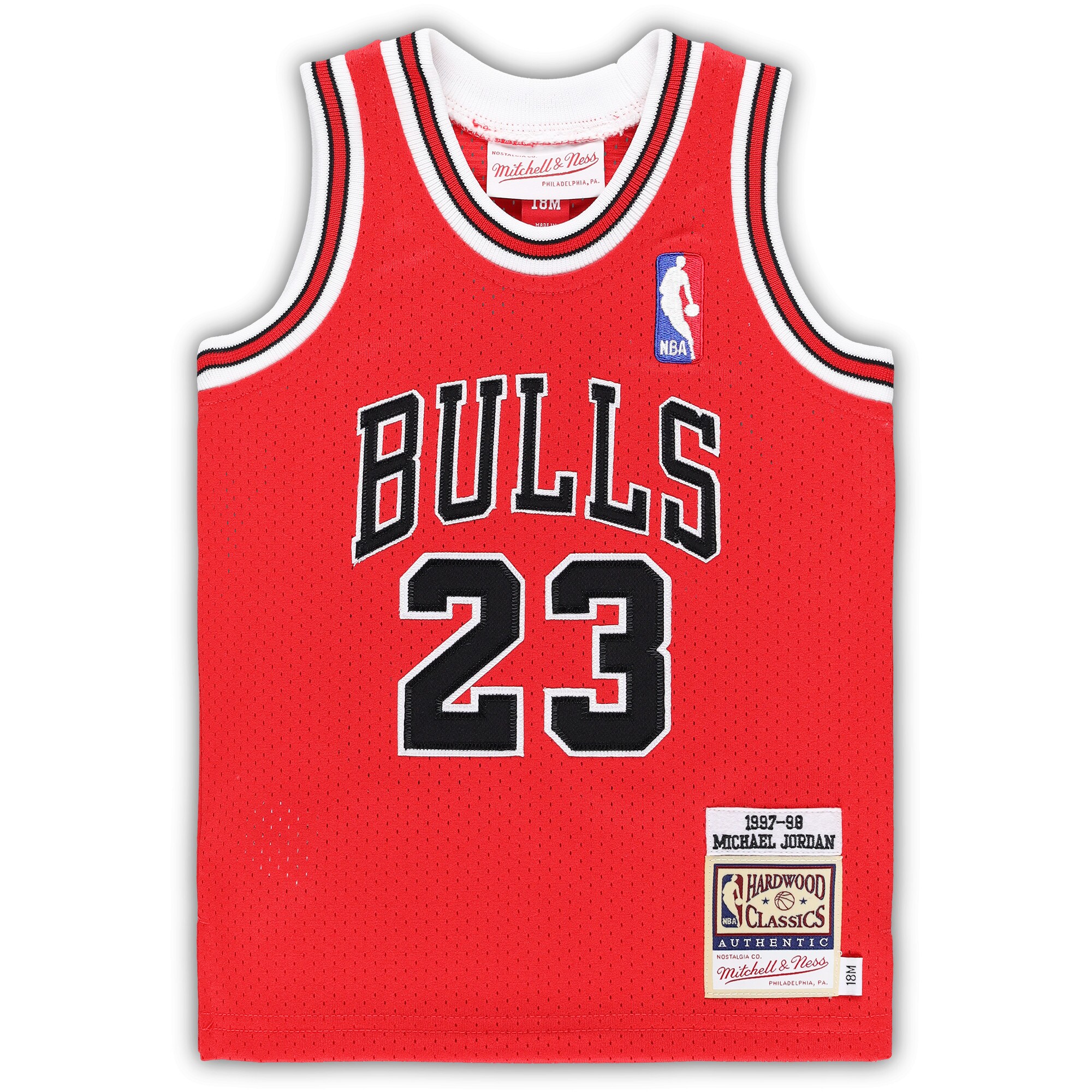 Alternative view of Michael Jordan Chicago Bulls Mitchell & Ness Infant 1985/86 Hardwood Classics Authentic Basketball Jersey - Red