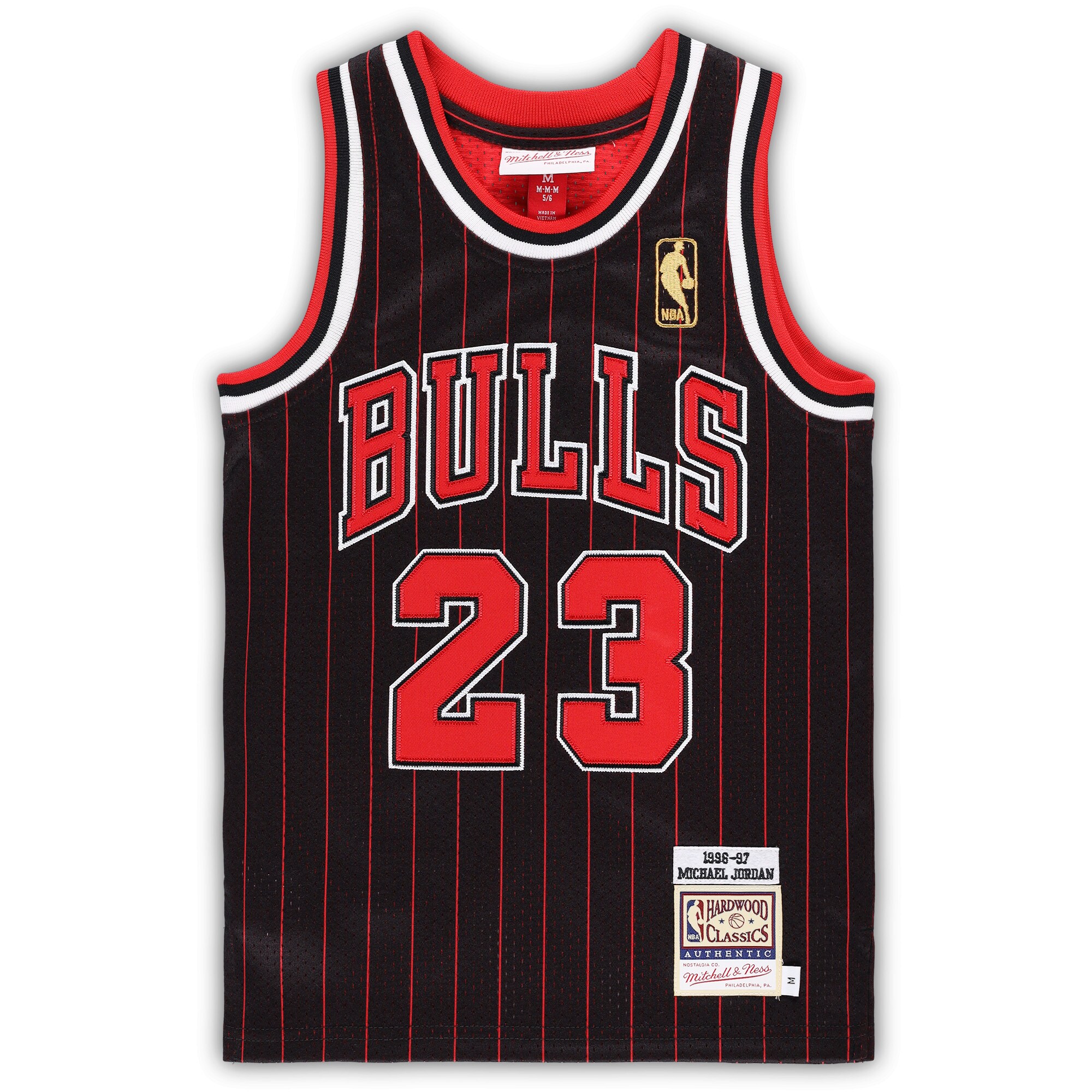 Alternative view of Michael Jordan Chicago Bulls Mitchell & Ness Preschool 1996/97 Hardwood Classics Authentic Basketball Jersey - Black