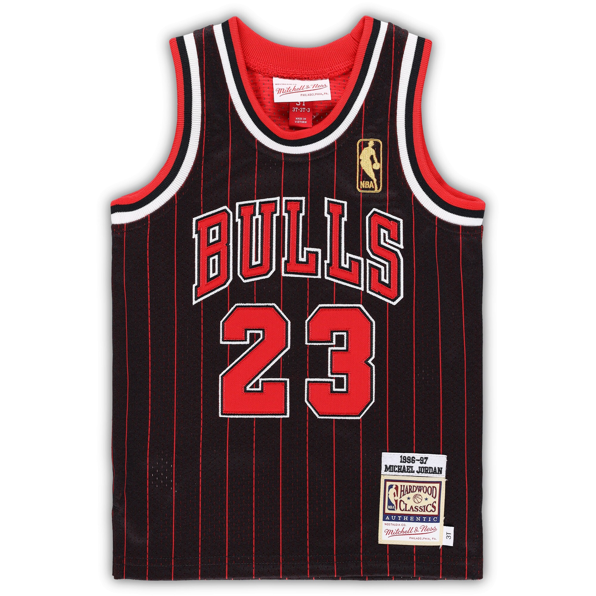 Alternative view of Michael Jordan Chicago Bulls Mitchell & Ness Toddler 1996/97 Hardwood Classics Authentic Basketball Jersey - Black